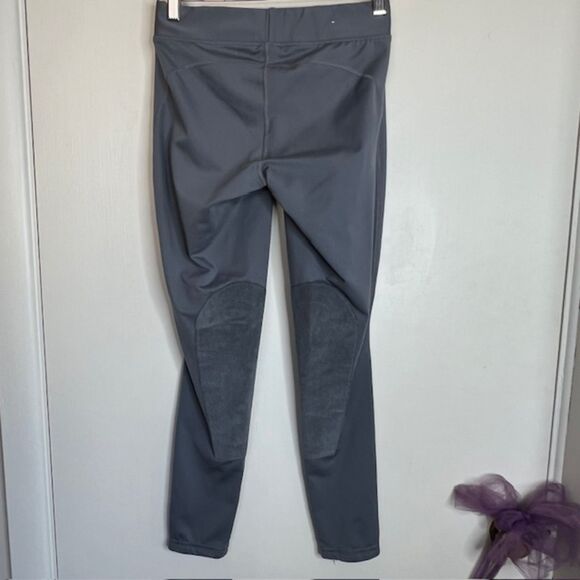 KERRITS GRAY KNIT RIDING LEGGINGS TIGHTS KNEE PATCHES SIZE MEDIUM - Picture 11 of 13